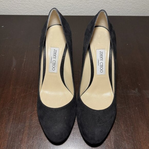Jimmy Choo Shoes Womens Size 39 Suede Block Heel Pumps - Picture 7 of 11